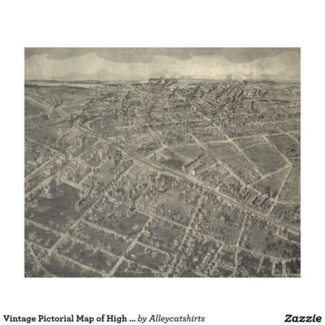 Vintage Pictorial Map of High Point NC (1913) Fleece Blanket | Zazzle ...