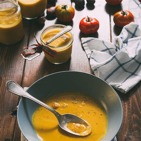 Recette Soupe de potiron et châtaigne au blender chauffant