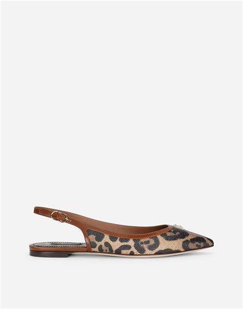 Dolce And Gabbana Leopard Print Slingbacks Multicolor Editorialist