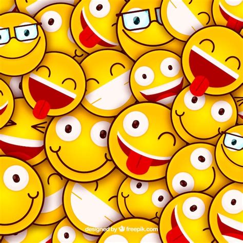 Fondo De Color Con Emoticonos En Diseño Plano Descargar Vectores Gratis