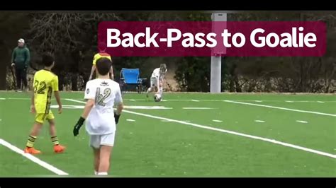 Goalie Back Pass In Soccer Youtube