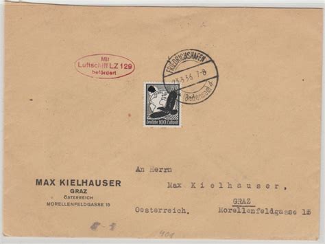 Zeppelin 1936 DR Mi Nr 537 Als EF Auf Brief Von Nach Graz A