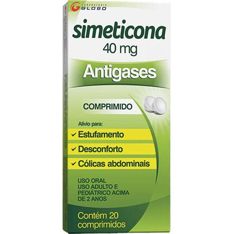 Como Tomar O Simeticona - Simeticona 40mg 20 Comprimidos Globo