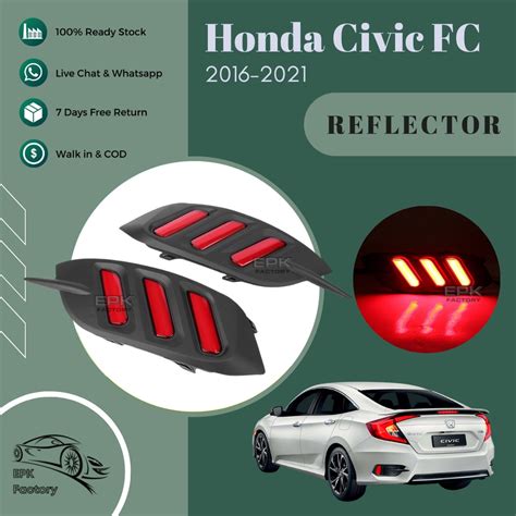 Honda Civic Fc Rear Bumper Reflector Mustang Design Led Brake Tail