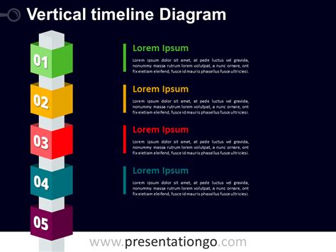 Vertical Timeline PowerPoint With Cubes - PresentationGo