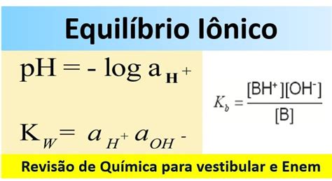 Equilibrio Ionico - Equilíbrio Iônico - Aula de revisão para Química Enem