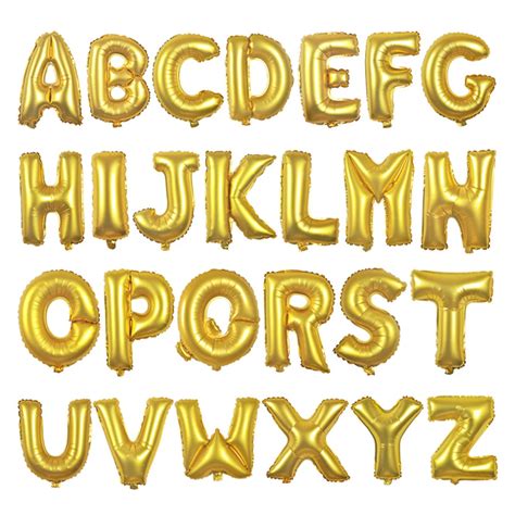 16inch Gold silver Helium Foil Alphabet Balloon Letter Balloons for Wedding Birthday Party ...