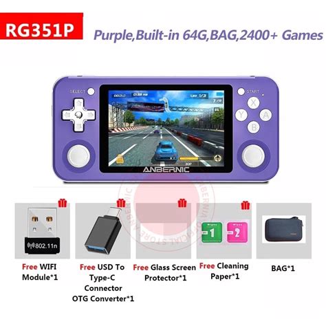 Anbernic Rg351p Portátil Vídeo Game Console 64g 2400 Jogos Ps1 Games