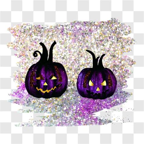 Descarga Feliz Halloween con calabazas moradas PNG En Línea Creative