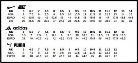 Reference Size For Adidas Adidas Shoes Chart Football Boots