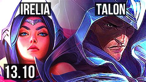 Irelia Vs Talon Top 9 Solo Kills Legendary 1 3m Mastery Kr