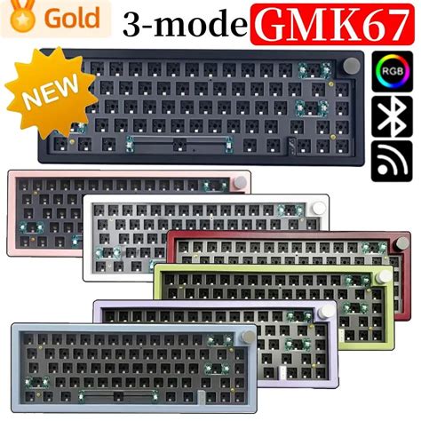 Teclado Mec Nico Sem Fio GMK67 Bluetooth Hot Swappable Personalizado RGB Backlit DIY Gaming 2 4G