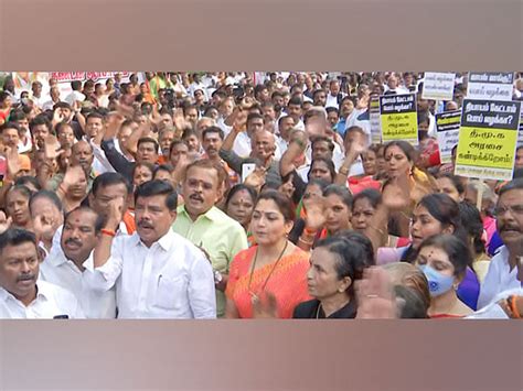 Tamil Nadu Bjp Protest In Chennai Against Dmk Govt Allege Fake Cases