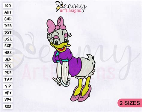 Daisy Duck Machine Embroidery Design 4x4 And 5x7 Hoop Design Etsy