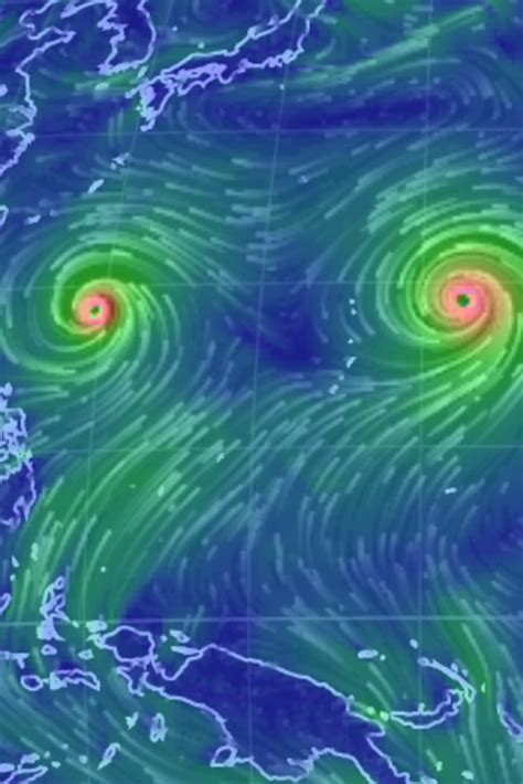 Stunning Images Show Twin Typhoons Intensifying Over The Pacific Sea