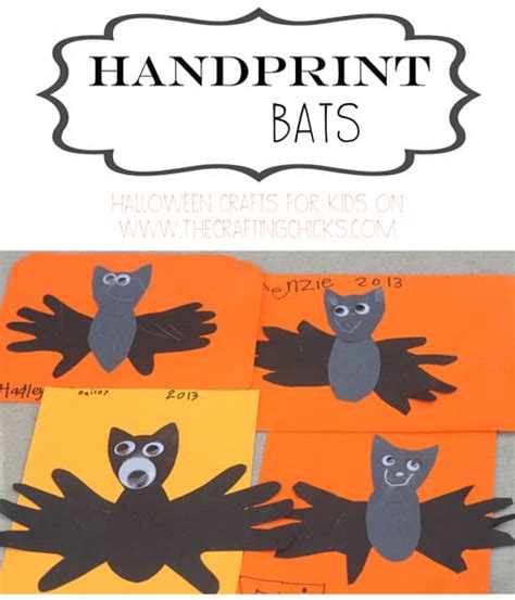 Handprint Bats:: Halloween Crafts for Kids - The Crafting Chicks