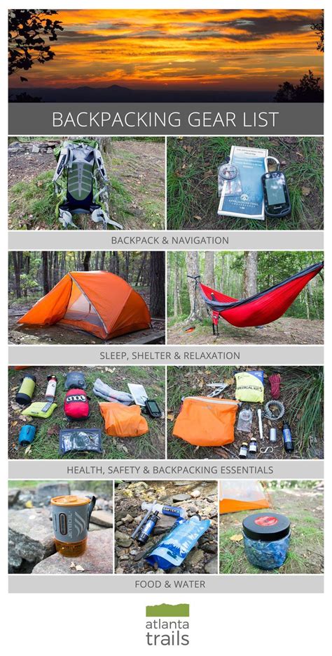 Backpacking Gear List - Atlanta Trails | Perlengkapan backpacker, Tips ...