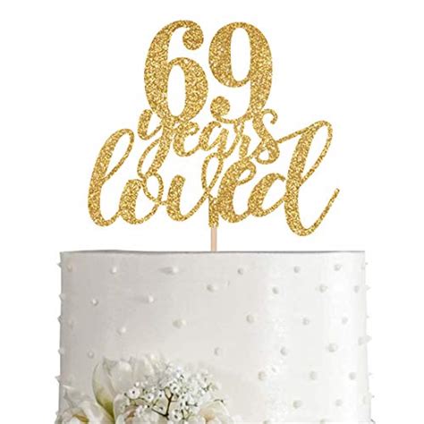 Gold Glitter Years Loved Cake Topper Women Gold Happy Th Birthday