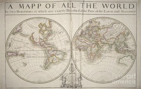 A Mapp Of All The World In Two Hemispheres 1680 Map Photograph By Rick Bures Fine Art America