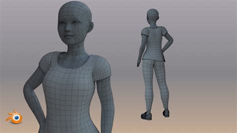 Modelo 3d Maniquí Mujer V3 Rigged En Blender Turbosquid 1764749