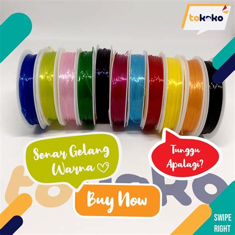 Jual Senar Gelang Elastis Tali Kenur Aneka Warna Merk Crystal Tec