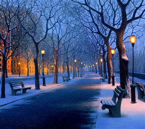 WInter Road Lights Nature HD Wallpaper Peakpx