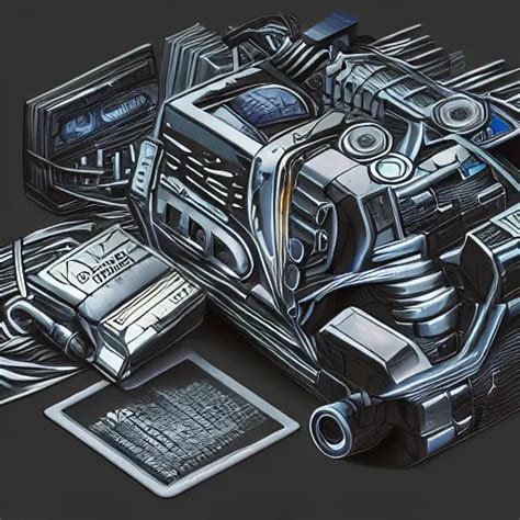 Car Engine Concept Card Form Cyberpunk Style Stable Diffusion