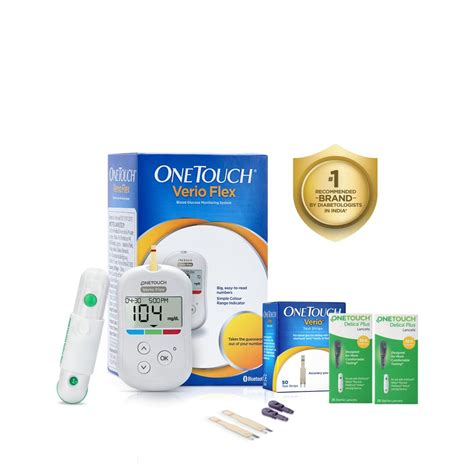 Buy Onetouch Verio Flex Glucometer With 50 Test Strips And 50 Additional