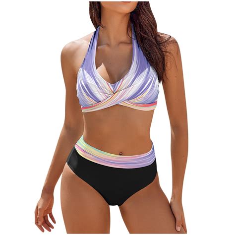 Knosfe Bikini Sets For Women Beach Two Piece Halter Swimsuit Color