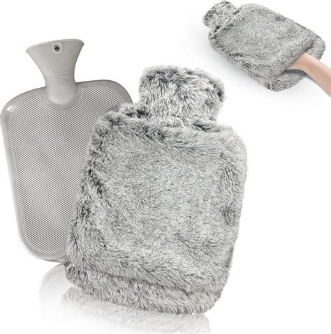 Zueyen Hot Water Bottle Hot Water Bag With Cover And Cozy Fluffy Cover L Water Bag For Cold