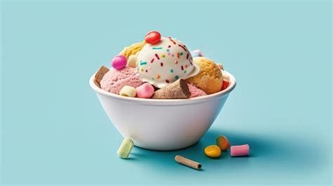 Premium Ai Image A Bowl Of Ice Cream With A Sprinkle On It