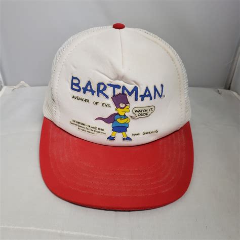 Vintage 1990 The Simpsons Bart Simpson Bartman Hat Cap Gem