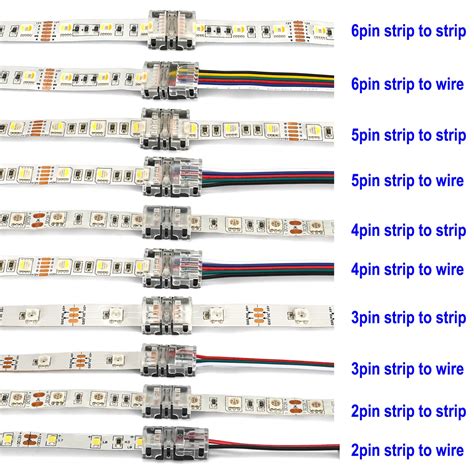 Connecteur De Bande Led 2 3 4 5 6 Broches Pour Smd 5050 Rgb Rgbww