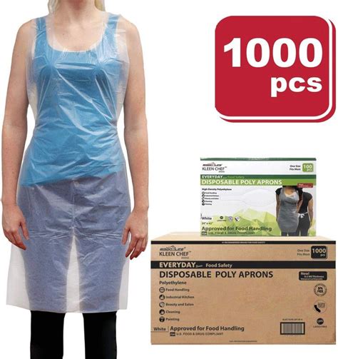 Kleen Chef Disposable Food Handling Heavy Weight Poly Aprons One Size