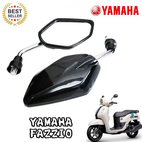 YAMAHA FAZZIO Motorcycle Side Mirror Glossy Black Short Stem