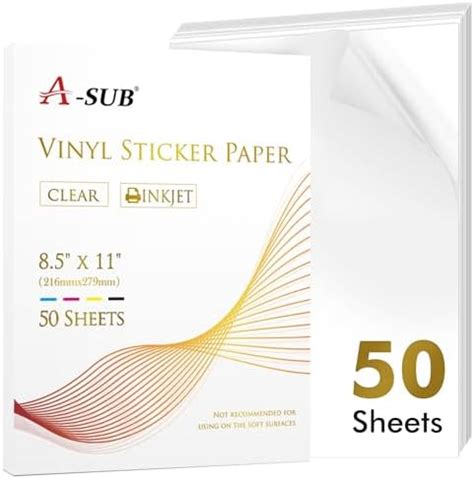 Amazon A Sub Clear Sticker Paper For Inkjet Printers Waterproof