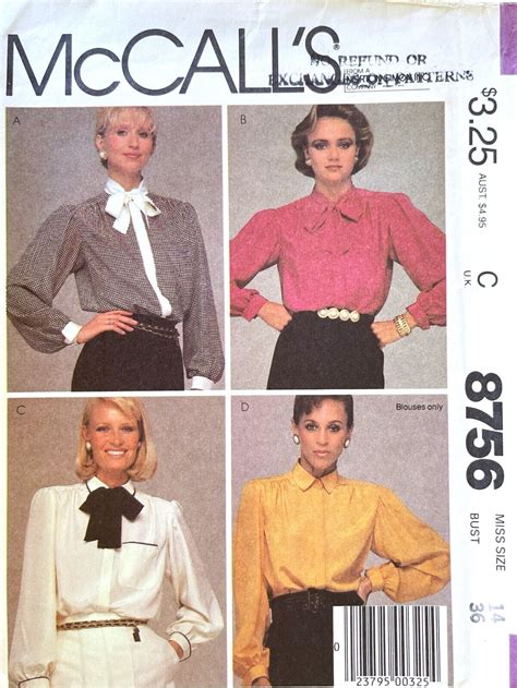 S Mccall S Misses Blouse Pattern Size Uncut Ebay