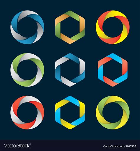 Hexagons And Circles Royalty Free Vector Image