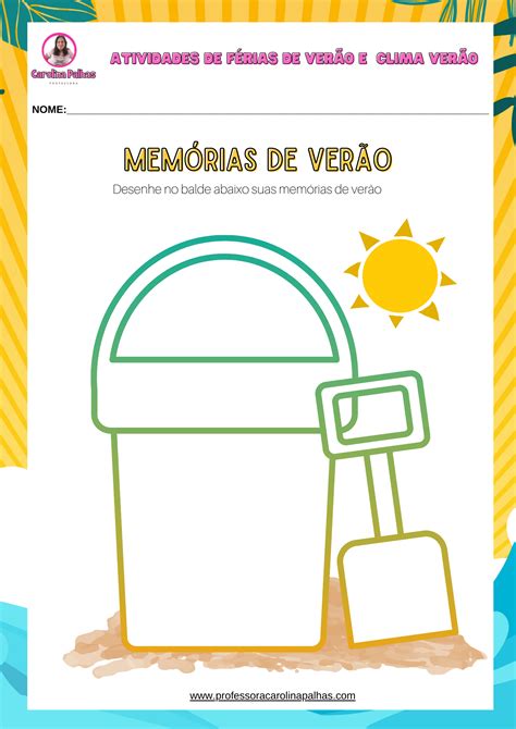 Atividades Para Imprimir Com O Tema Férias De Verão Professora