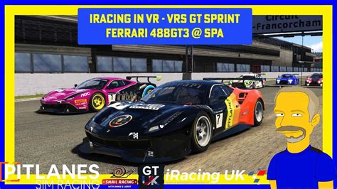 IRacing In VR VRS GT Sprint Ferrari 488GT3 Spa YouTube