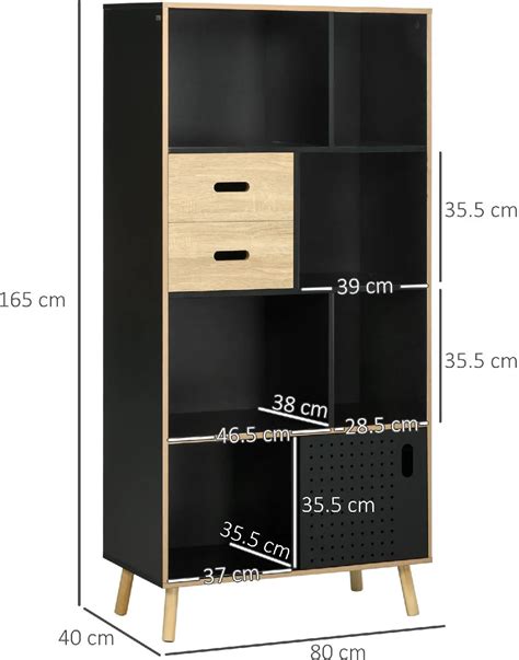 Dechome Mobile Libreria Moderna In Mdf E Truciolato Con Cassetti E