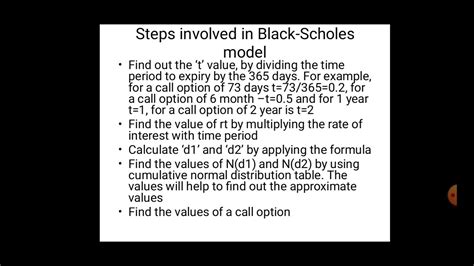 Black Scholes Model Youtube