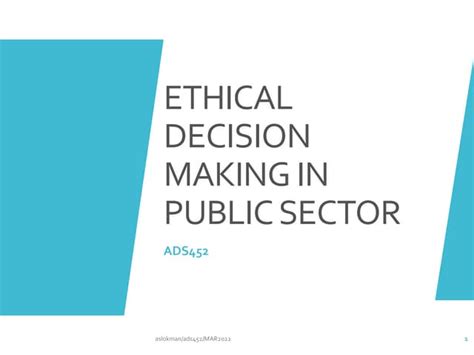 Chapter 5 Ethical Decision Making In Public Sectorpdf