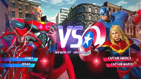 Red Sigma Red Jedah VS Blue Captain America Blue Captain Marvel I