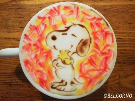 Snoopy Hugs Art Latte Coffee Latte Art Latte Art Coffee Art