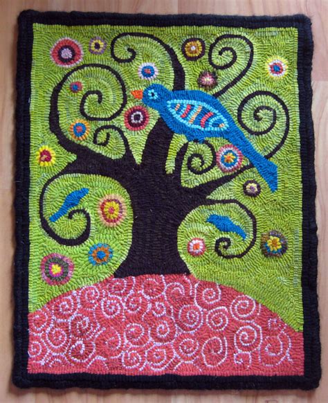 Rug Hook Craft Paper Pattern Birds In Swirl Tree Folk Art Prim Karla