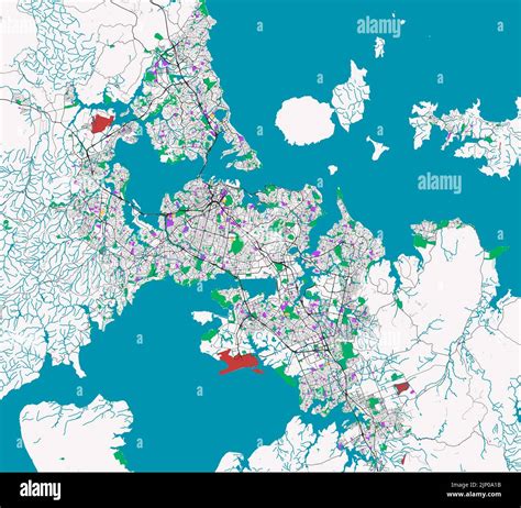 Map Of Auckland New Zealand Imágenes Vectoriales De Stock Alamy