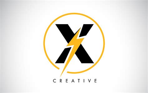 Ilustración De Diseño De Logotipo De X Letra Con Rayo De Iluminación Logotipo De La Letra Del