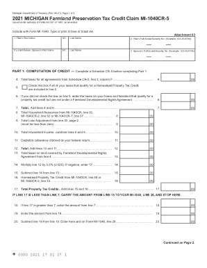 2021 Form MI MI 1040CR 5 Fill Online Printable Fillable Blank