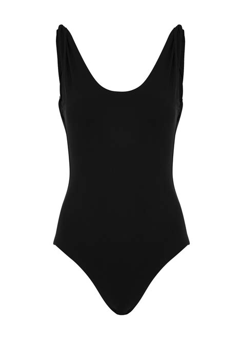 TotÊme Twisted Strap Swimsuit Black Editorialist